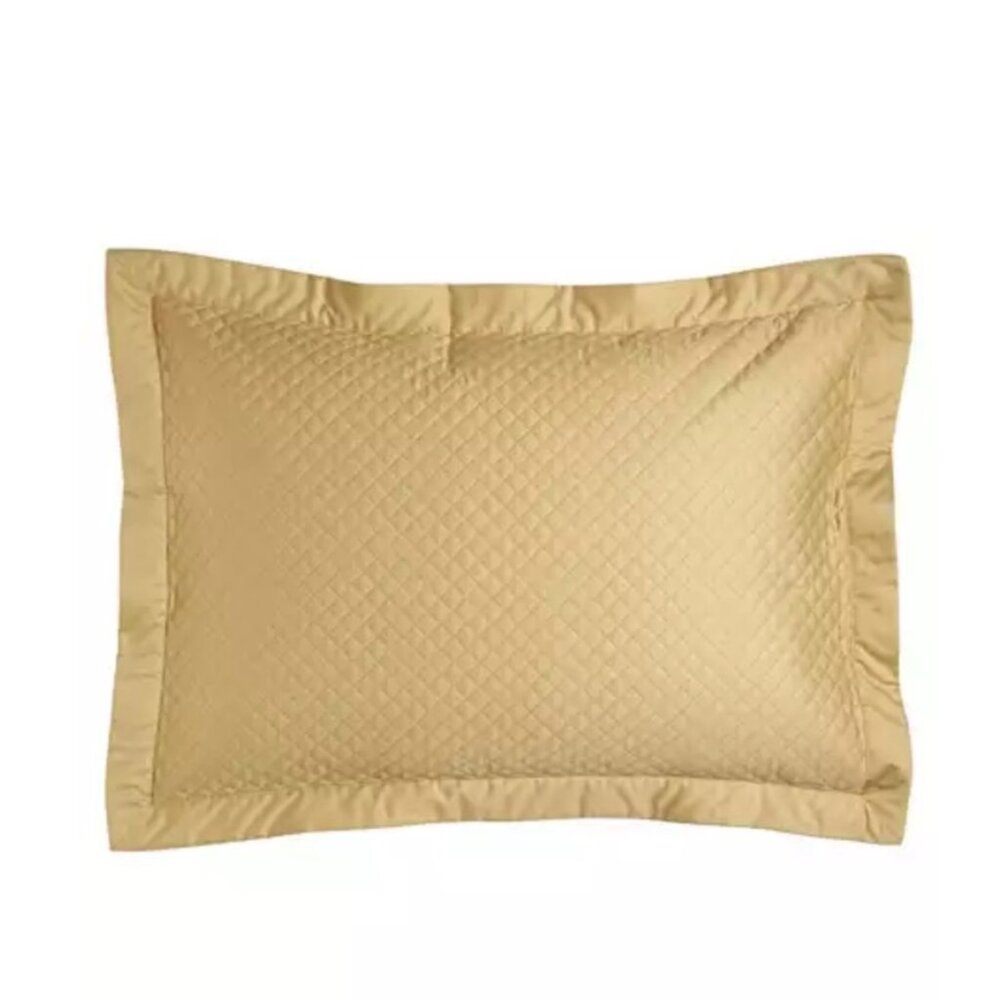 Pair Ralph Lauren Wyatt Standard Quilted Shams Polished Bronze Set of 2